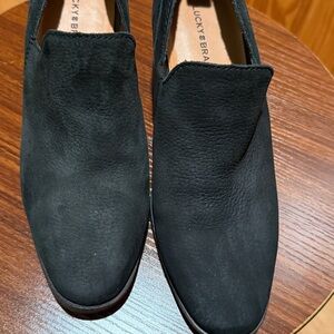 Lucky Brand Slip-On Suede Black Ankle Booties Size 7.5